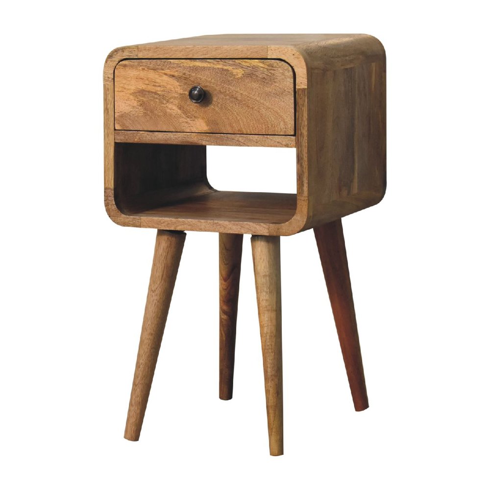 Oak Solid Wood Square One Drawer Nightstand - 22-inch