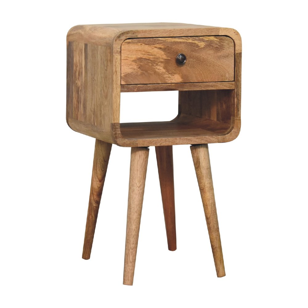 Oak Solid Wood Square One Drawer Nightstand - 22-inch