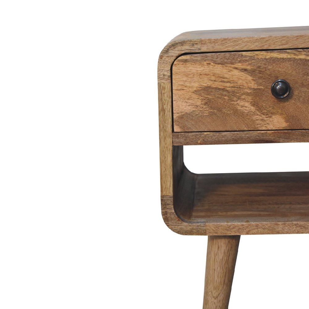Oak Solid Wood Square One Drawer Nightstand - 22-inch