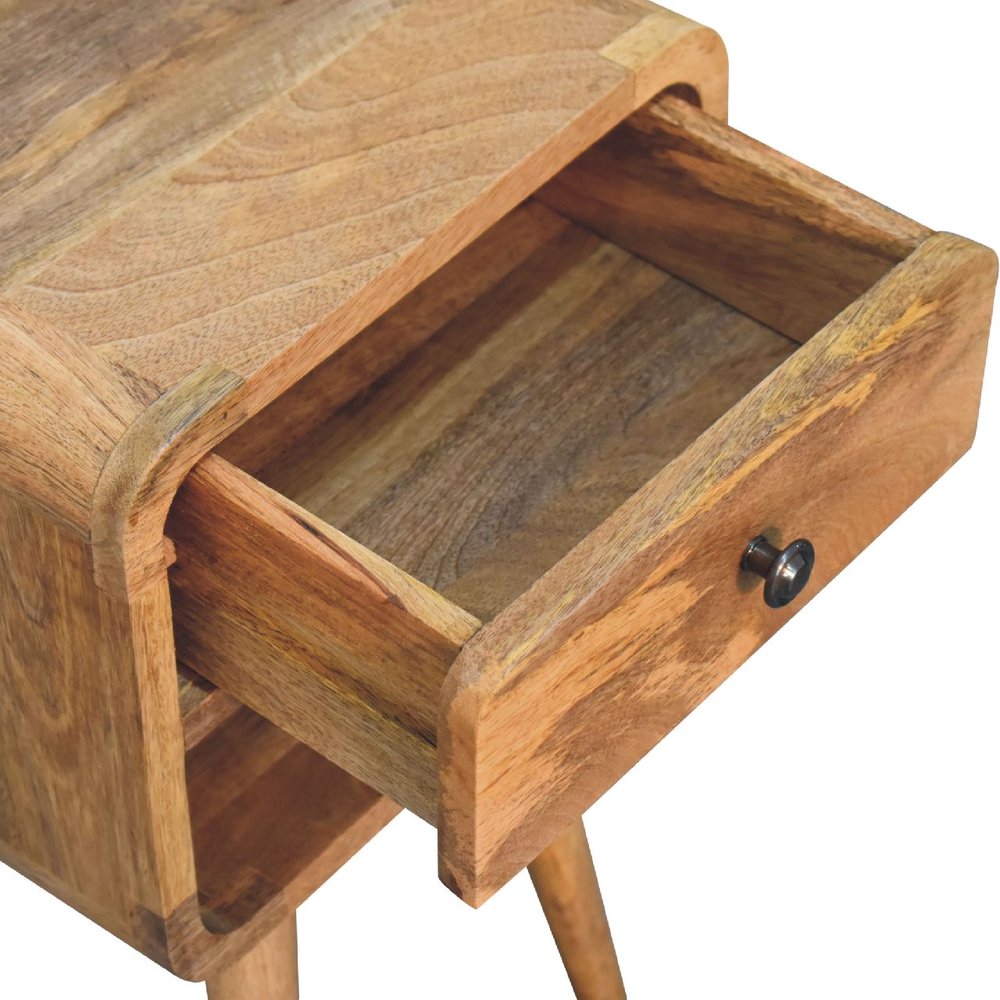 Oak Solid Wood Square One Drawer Nightstand - 22-inch