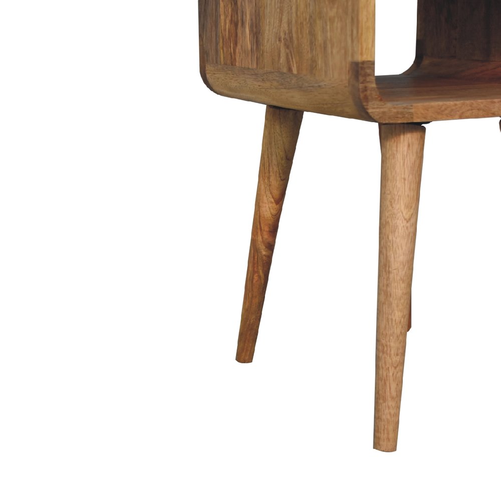 Oak Solid Wood Square One Drawer Nightstand - 22-inch