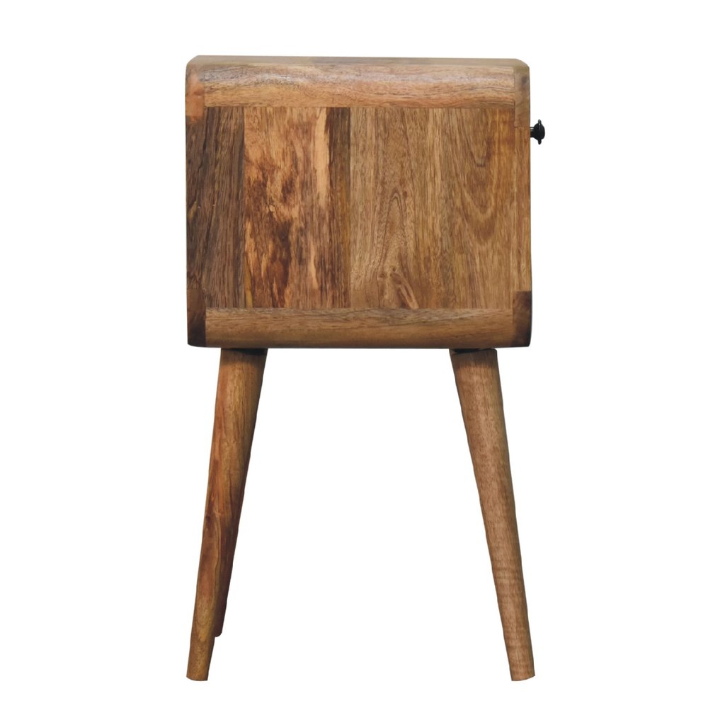 Oak Solid Wood Square One Drawer Nightstand - 22-inch