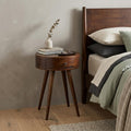 Chestnut Solid Wood One Drawer Nightstand - 22-inch
