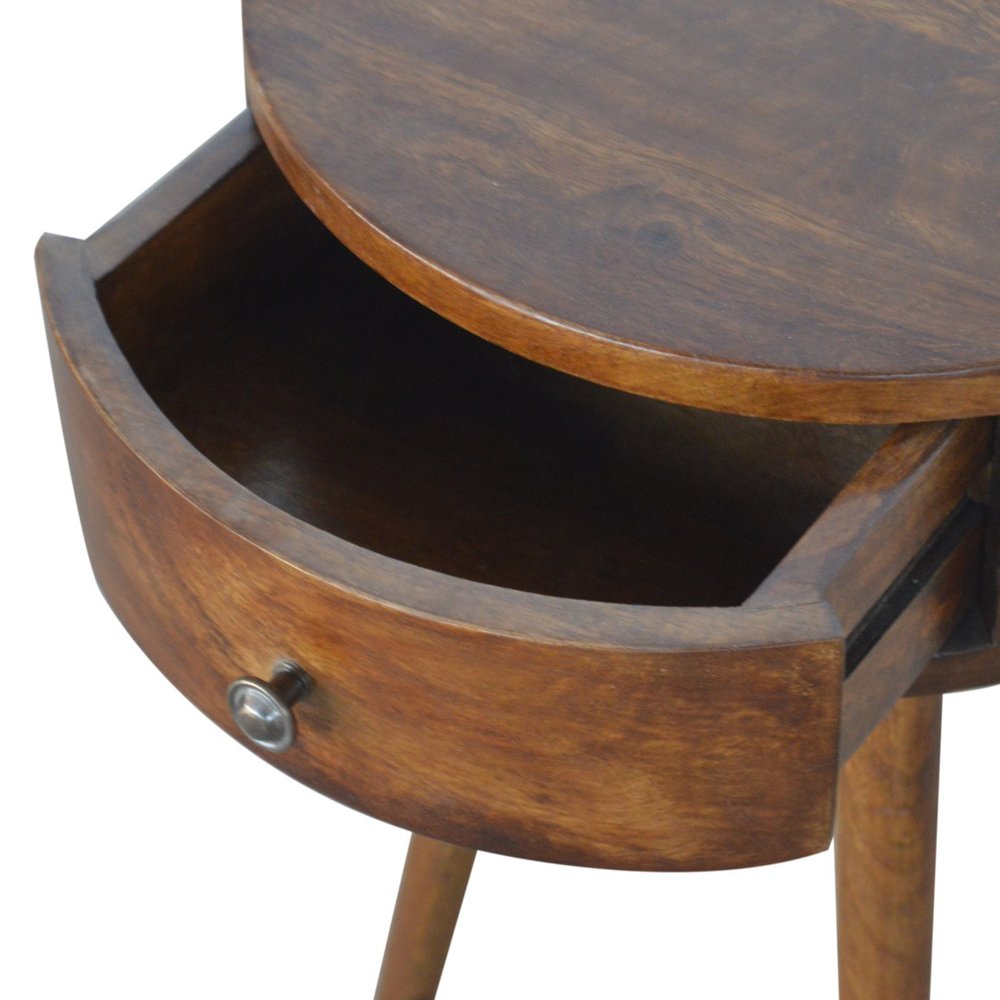 Chestnut Solid Wood One Drawer Nightstand - 22-inch