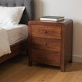 Chestnut Solid Wood Three Drawer Nightstand - 24-inch