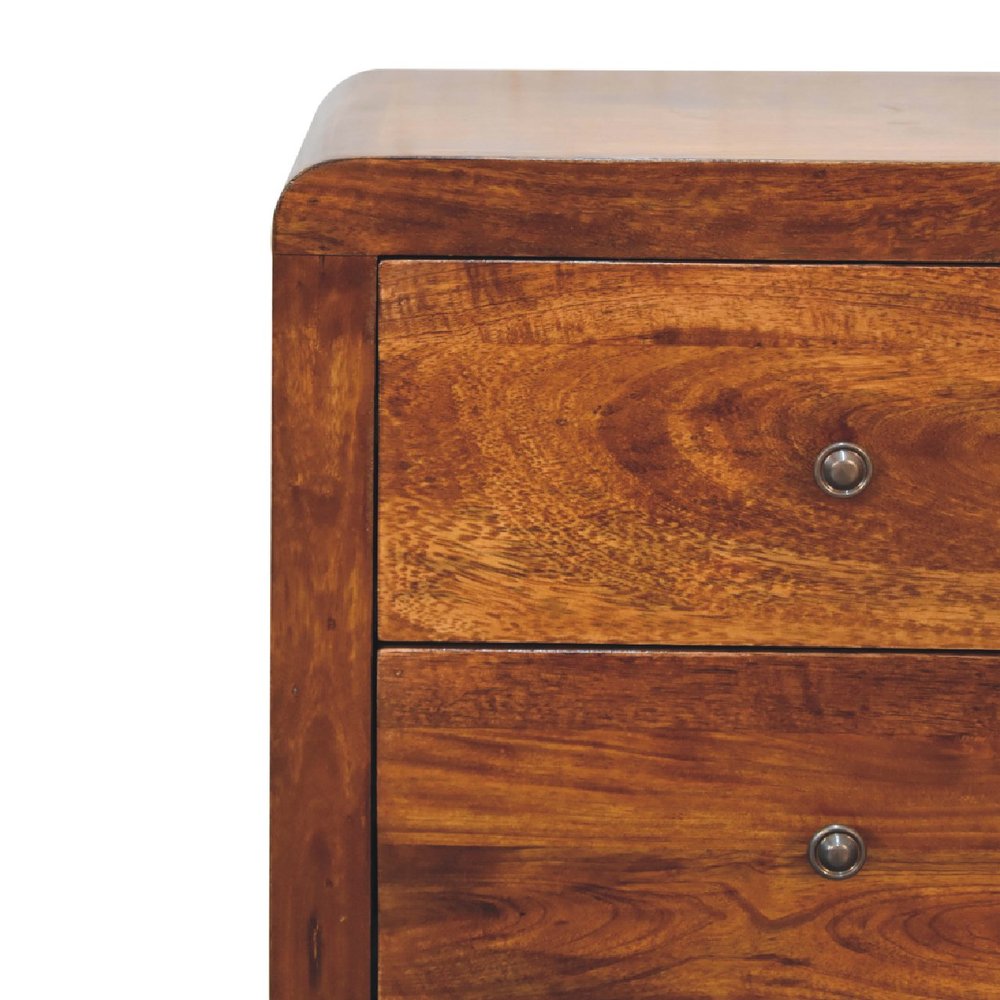 Chestnut Solid Wood Three Drawer Nightstand - 24-inch