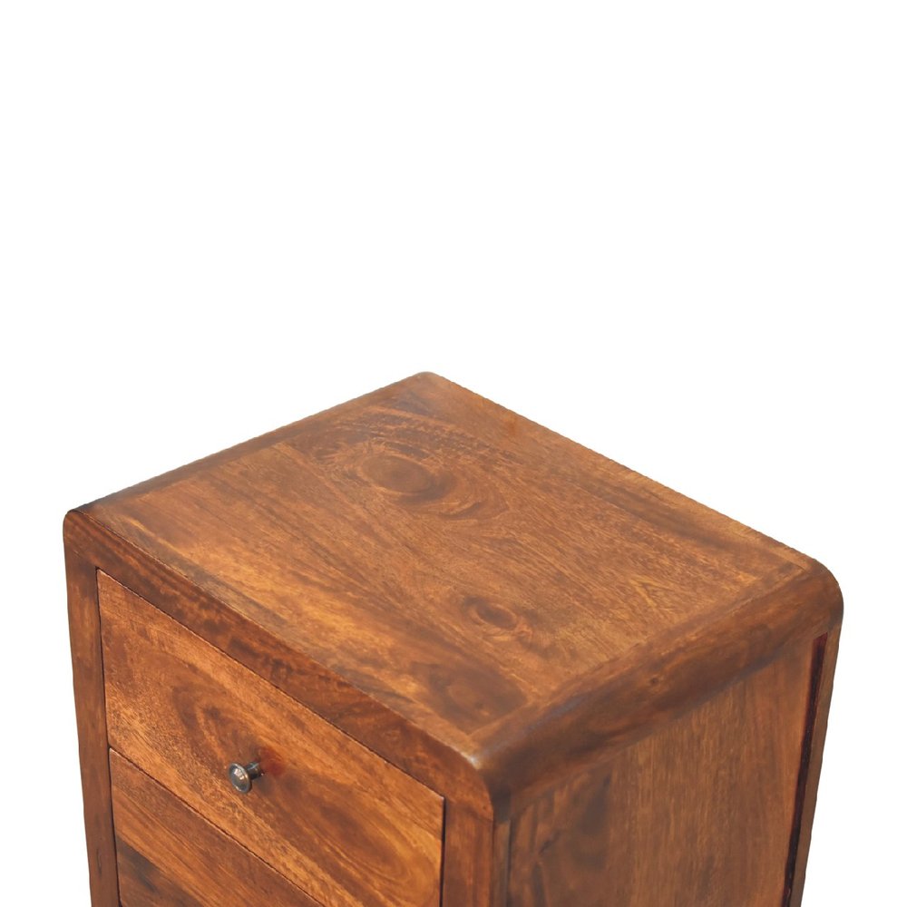 Chestnut Solid Wood Three Drawer Nightstand - 24-inch
