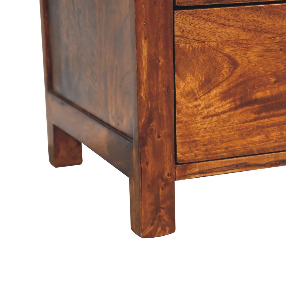 Chestnut Solid Wood Three Drawer Nightstand - 24-inch