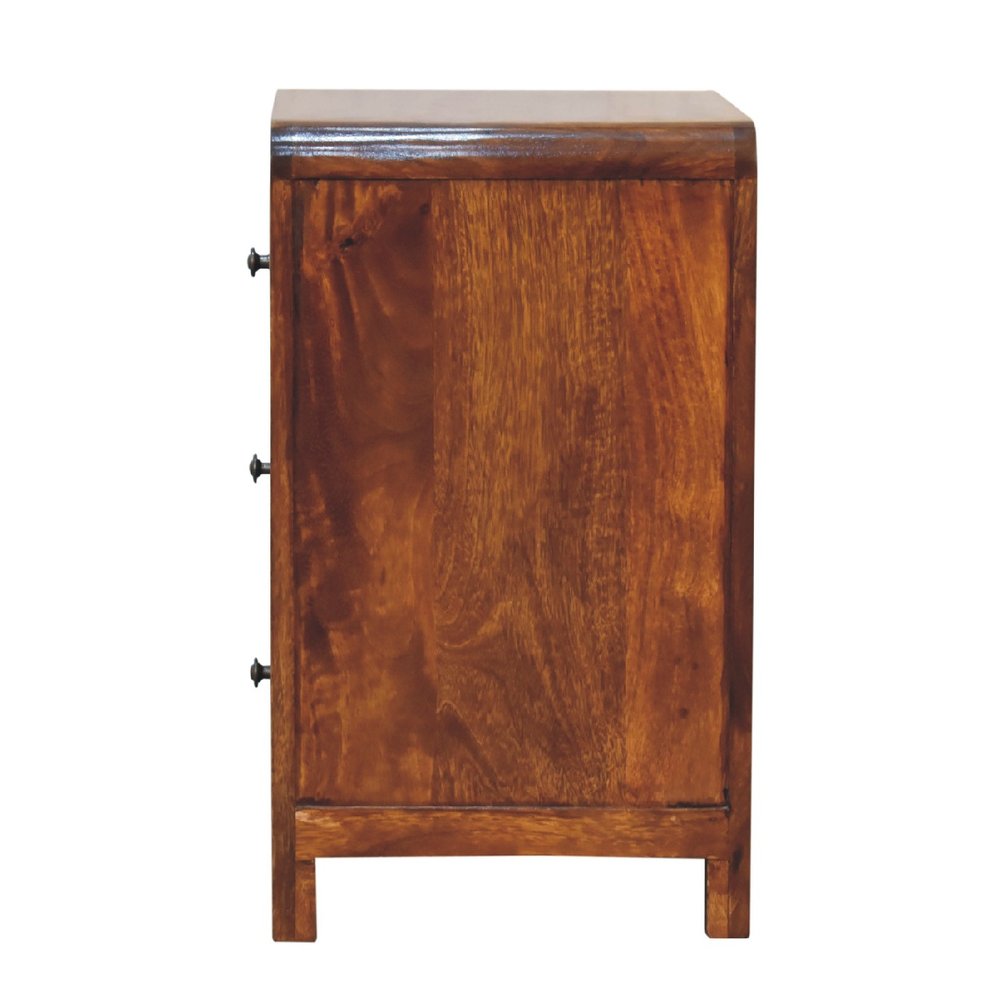 Chestnut Solid Wood Three Drawer Nightstand - 24-inch