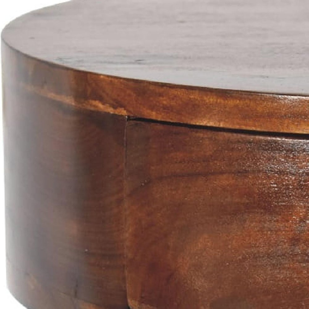 Brown Solid Wood One Drawer Floating Nightstand - 22-inch