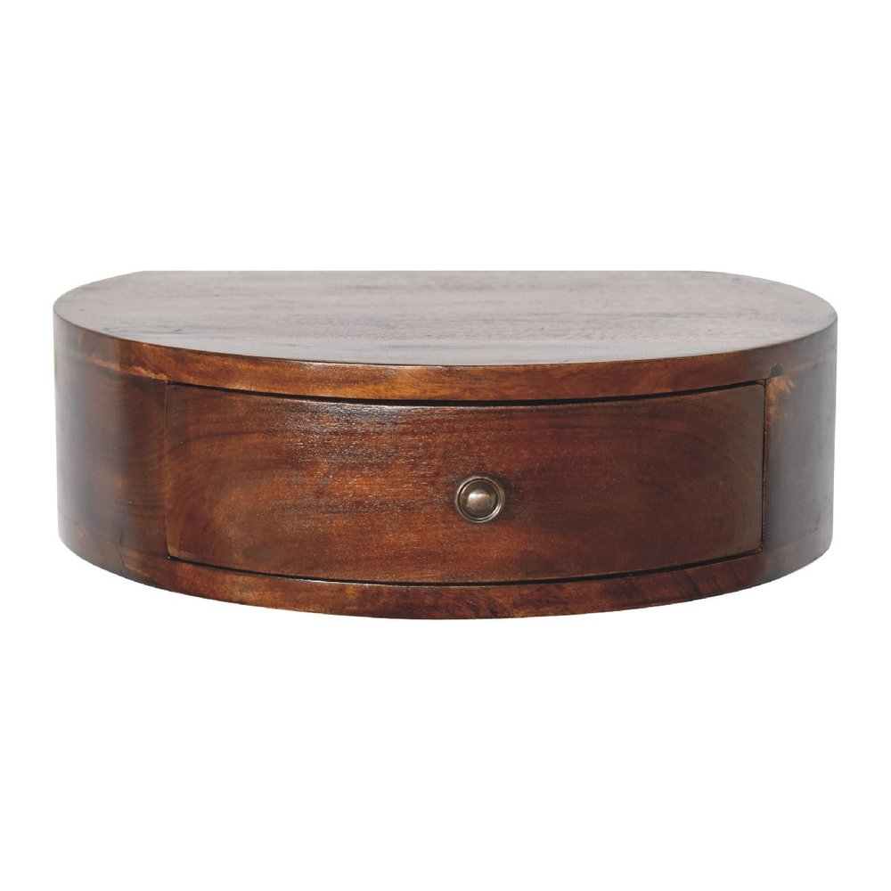 Brown Solid Wood One Drawer Floating Nightstand - 22-inch
