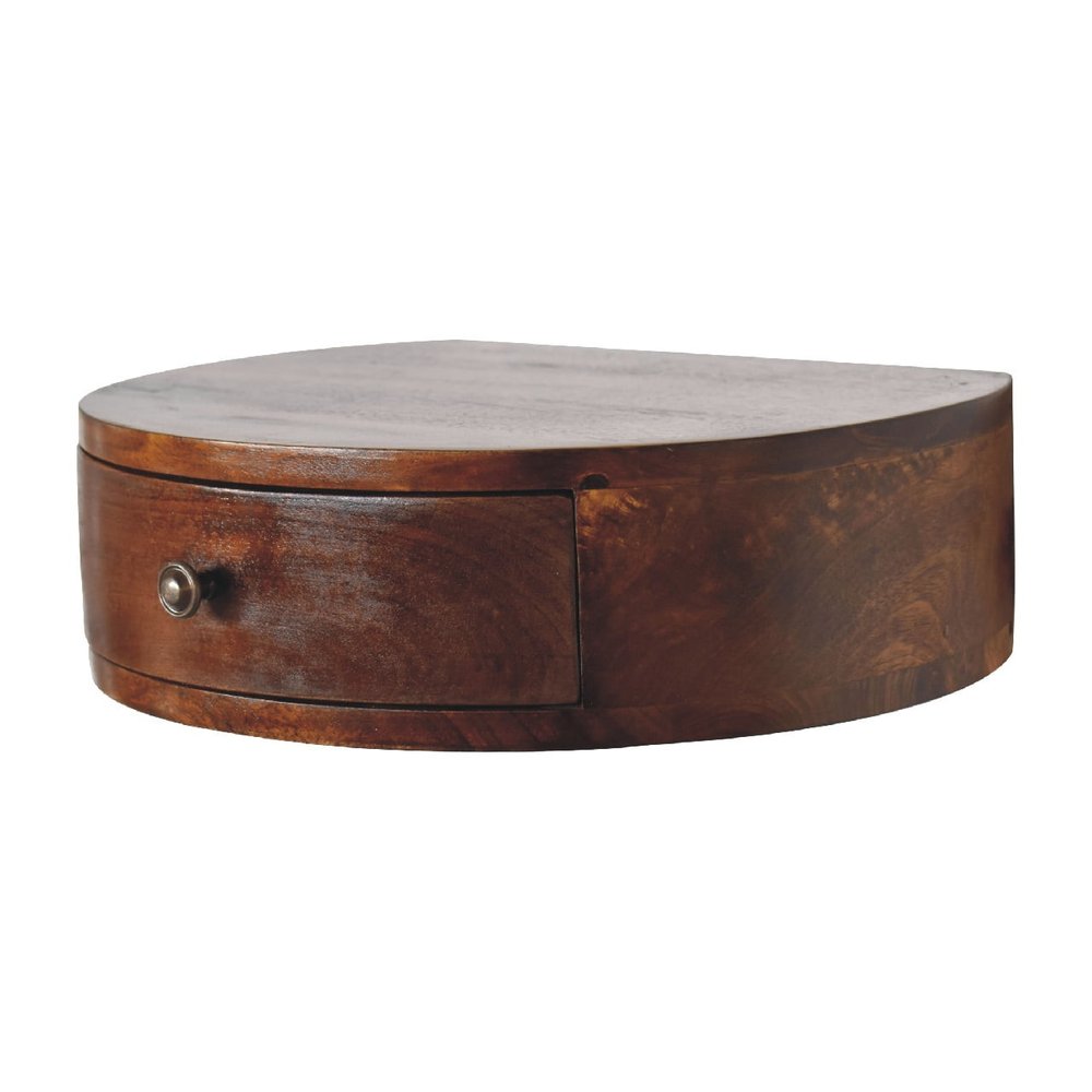 Brown Solid Wood One Drawer Floating Nightstand - 22-inch