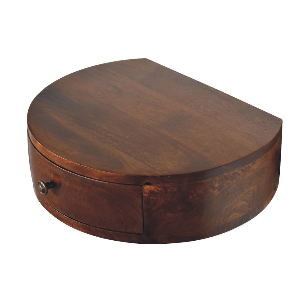 Brown Solid Wood One Drawer Floating Nightstand - 22-inch