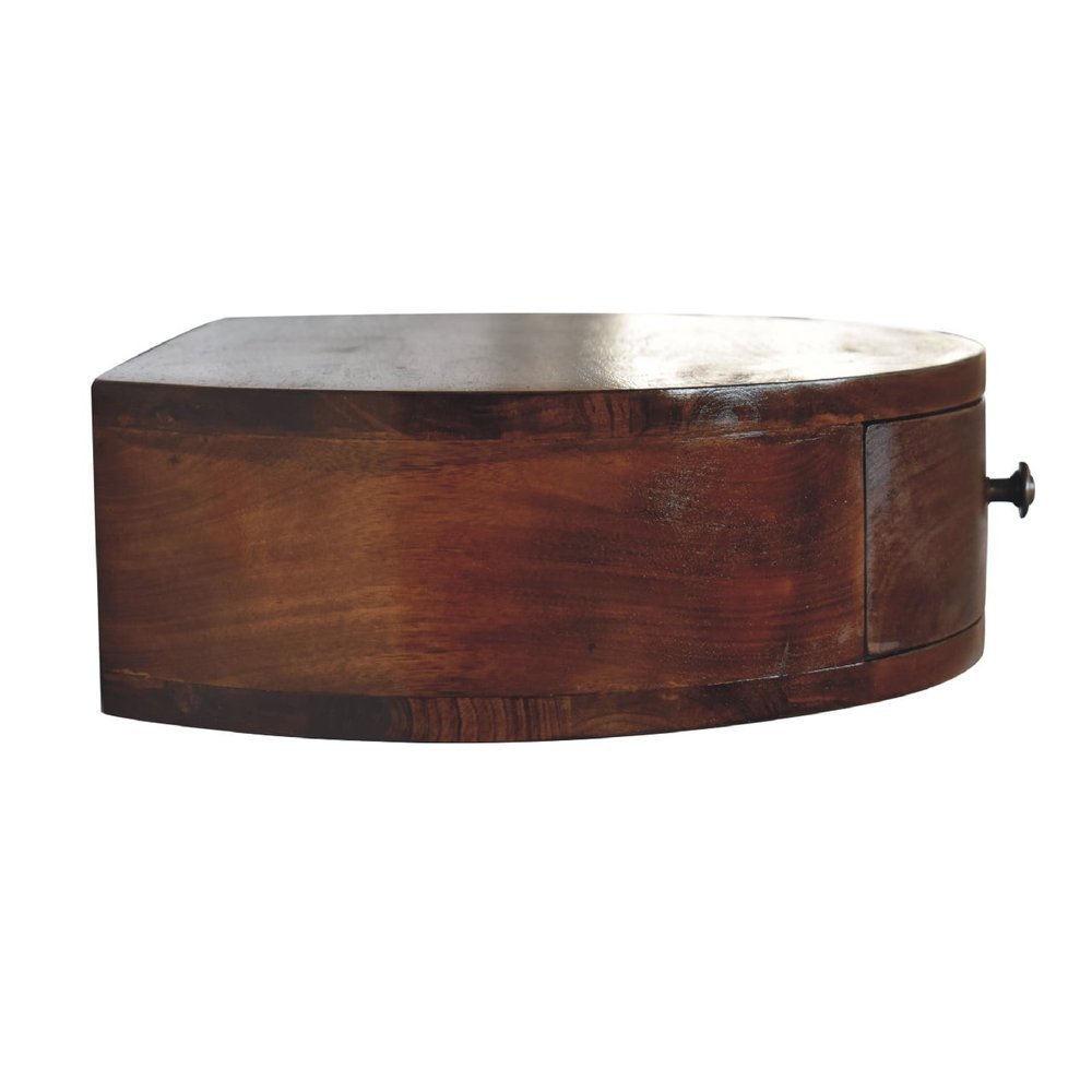 Brown Solid Wood One Drawer Floating Nightstand - 22-inch