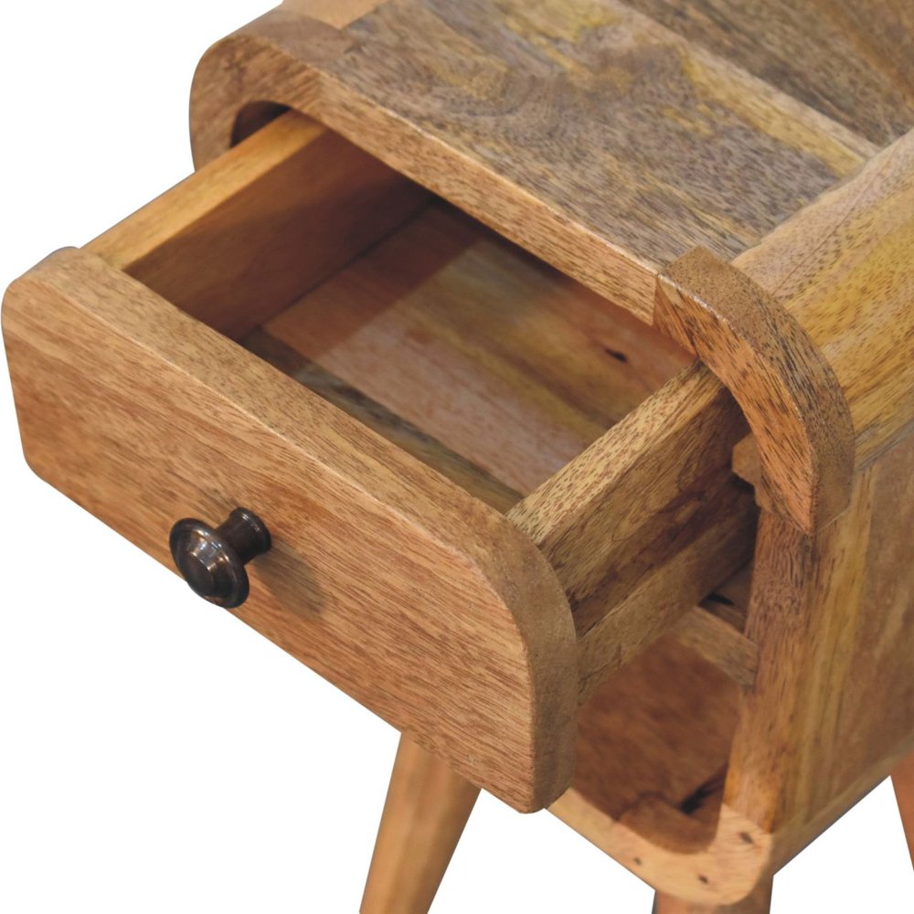 Oak Solid Wood Square One Drawer Nightstand - 16-inch