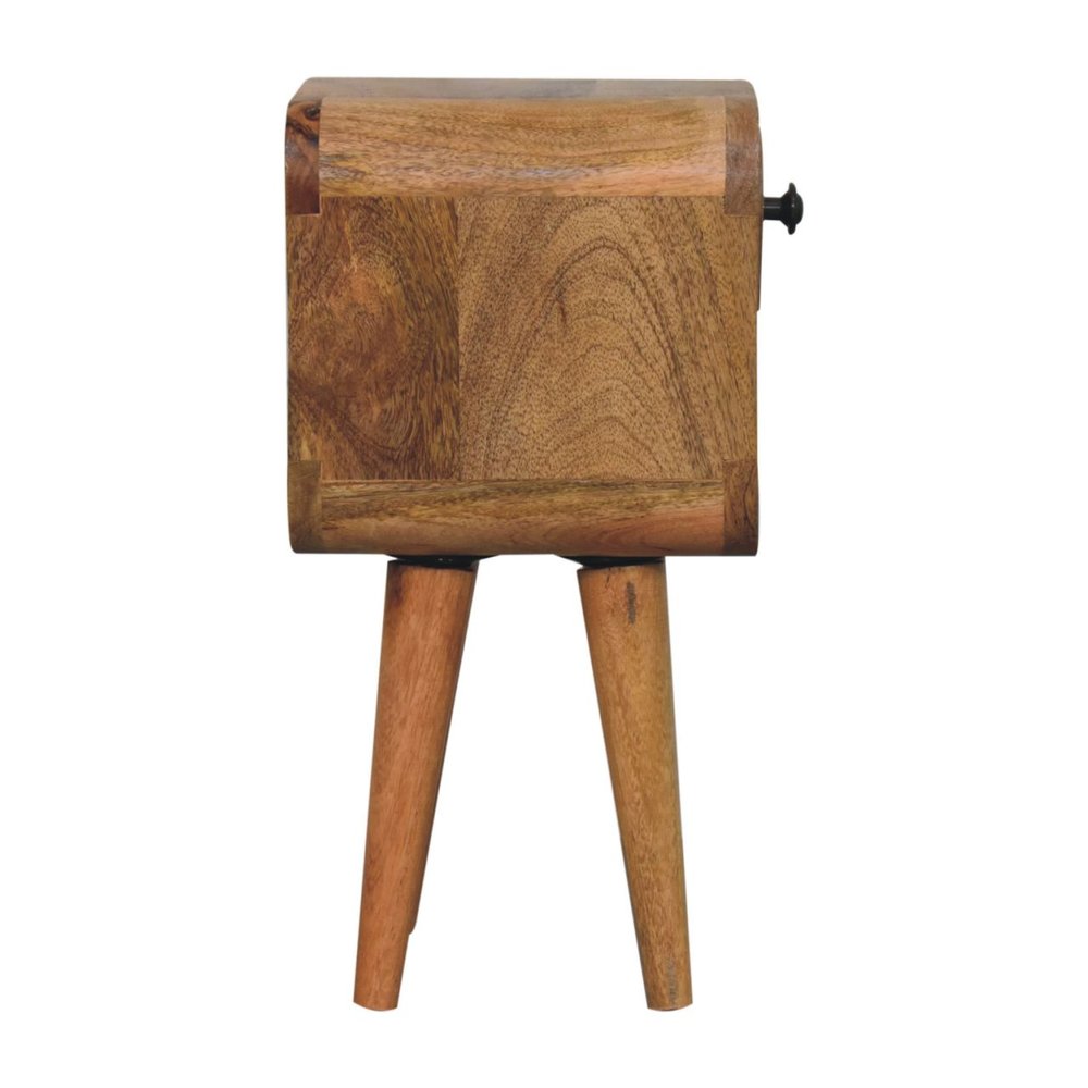 Oak Solid Wood Square One Drawer Nightstand - 16-inch
