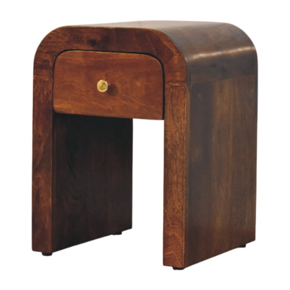 Chestnut Solid Wood One Drawer Nightstand - 16-inch