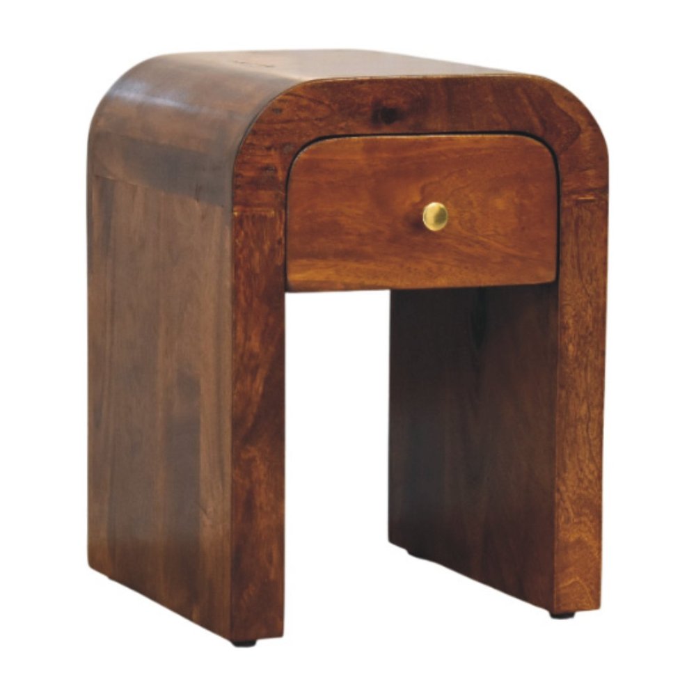 Chestnut Solid Wood One Drawer Nightstand - 16-inch