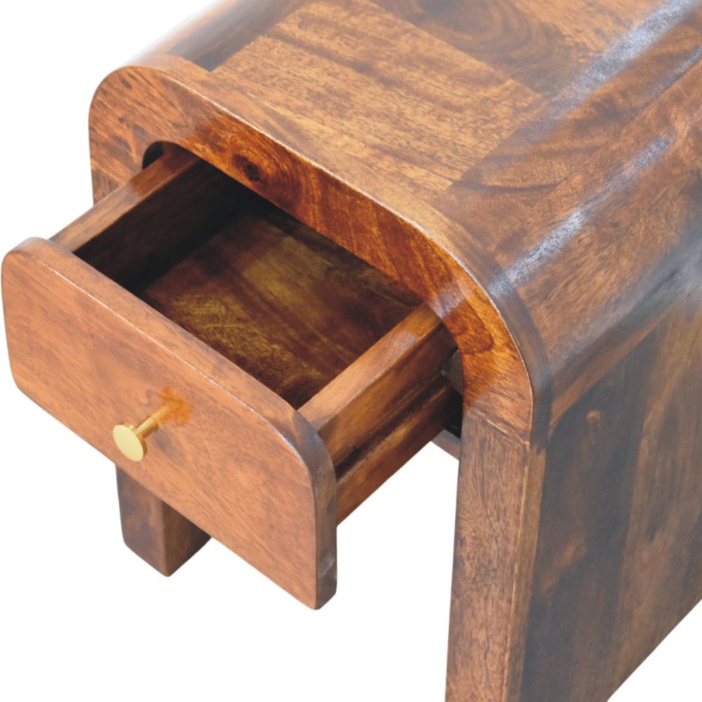 Chestnut Solid Wood One Drawer Nightstand - 16-inch