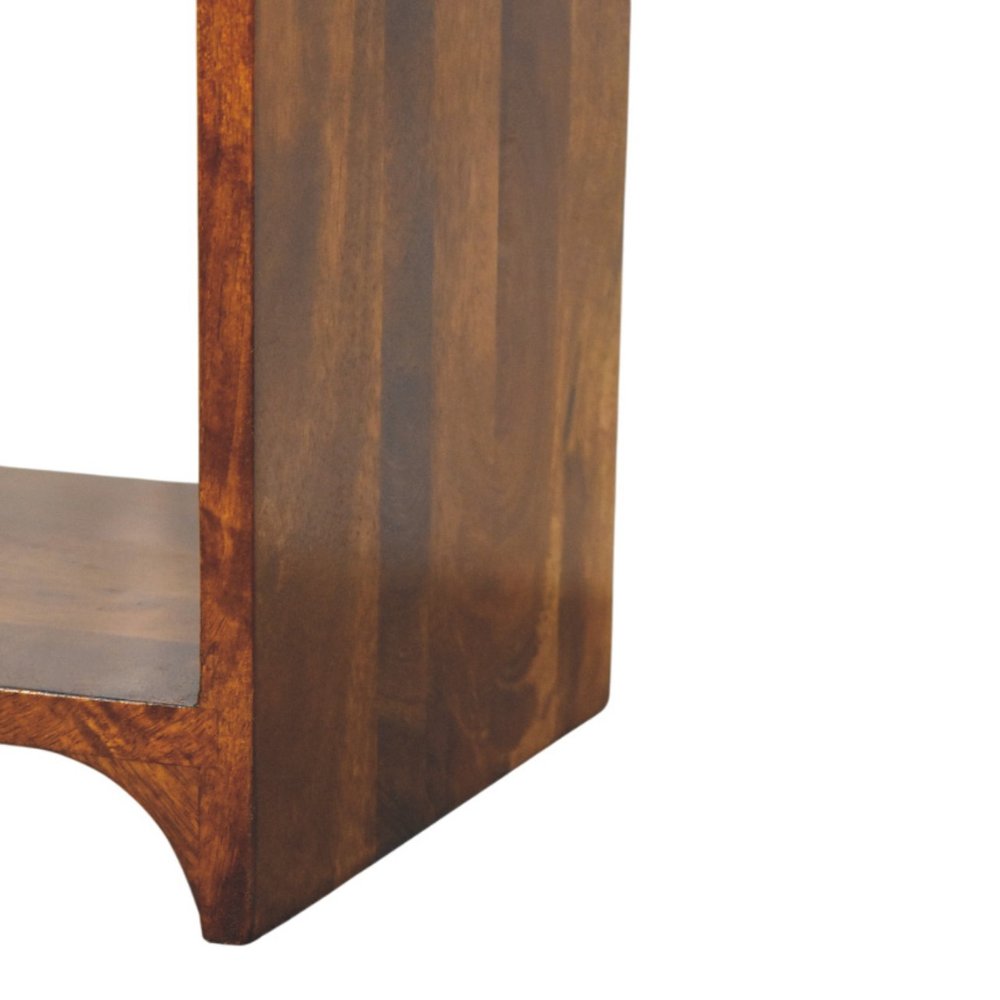 Chestnut Solid Wood One Drawer Scallop Edge Nightstand - 16-inch