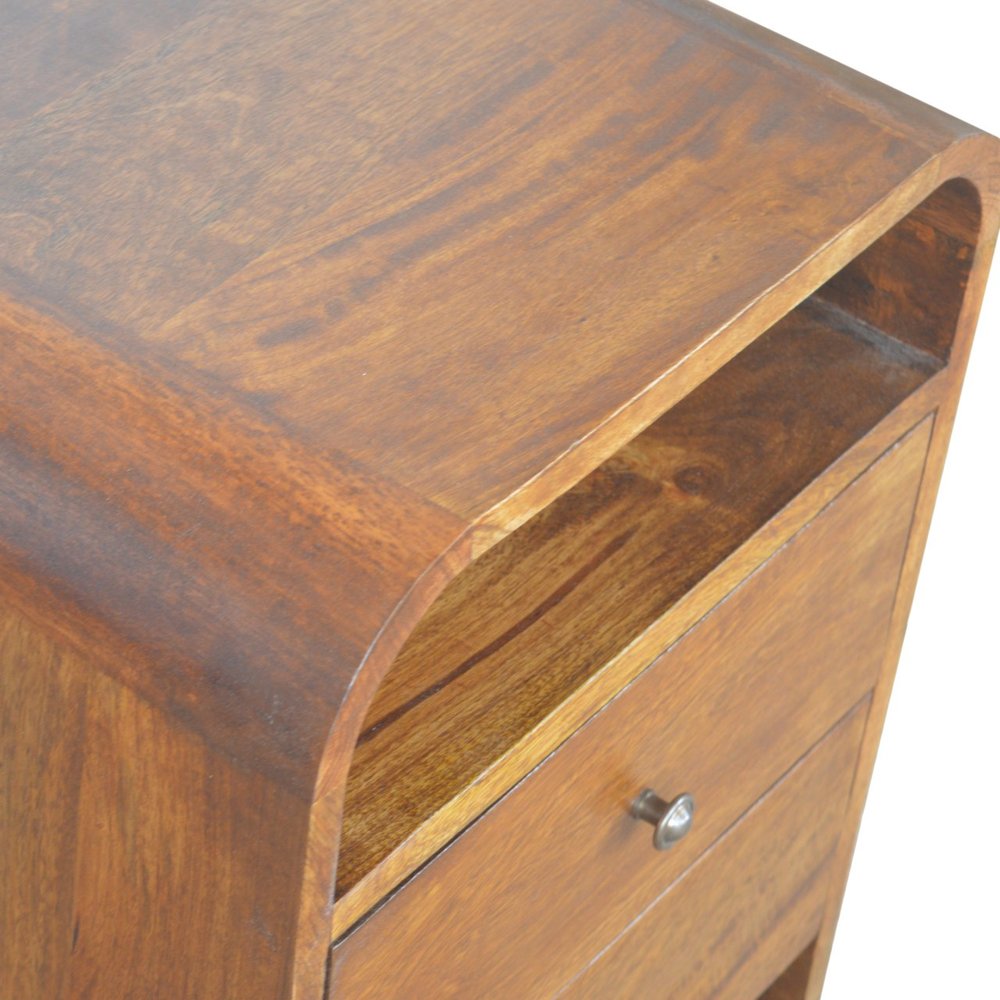 Chestnut Solid Wood Two Drawer Nightstand - 22-inch