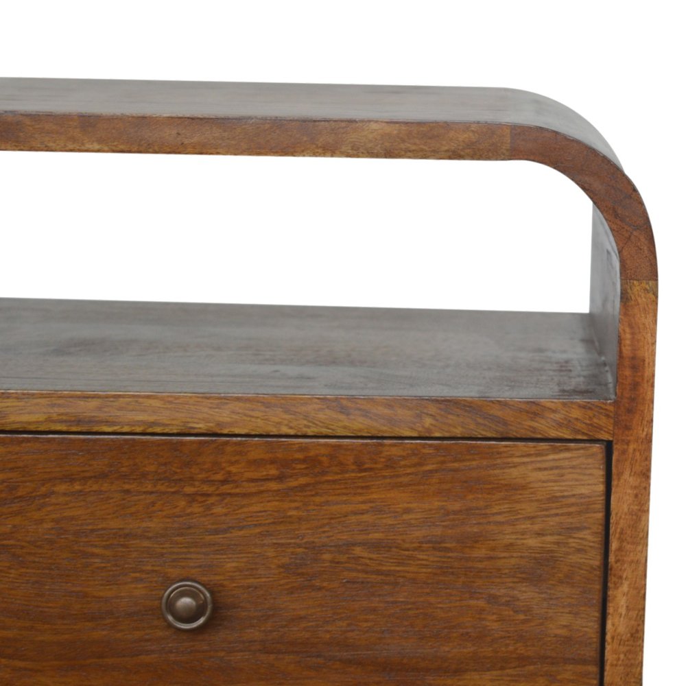 Chestnut Solid Wood Two Drawer Nightstand - 22-inch