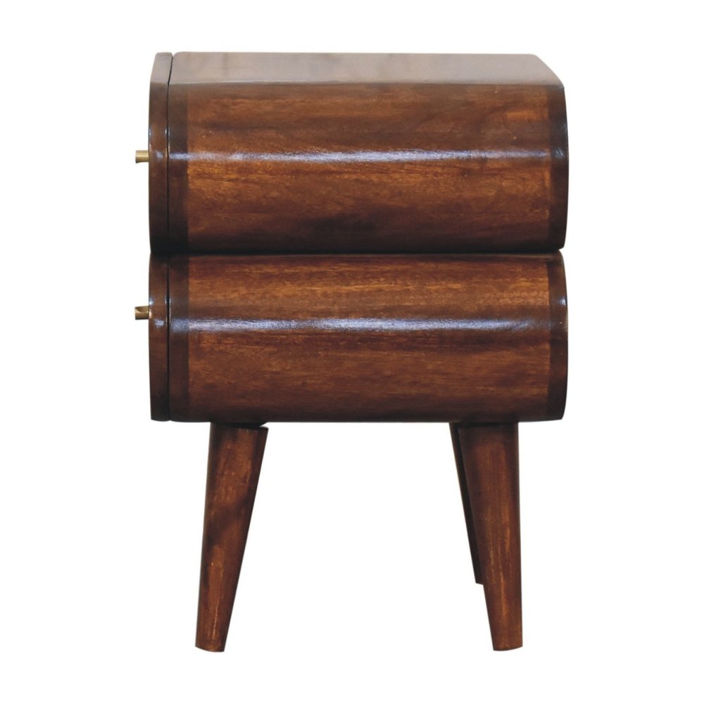 Chestnut Solid Wood Two Drawer Nightstand - 20-inch