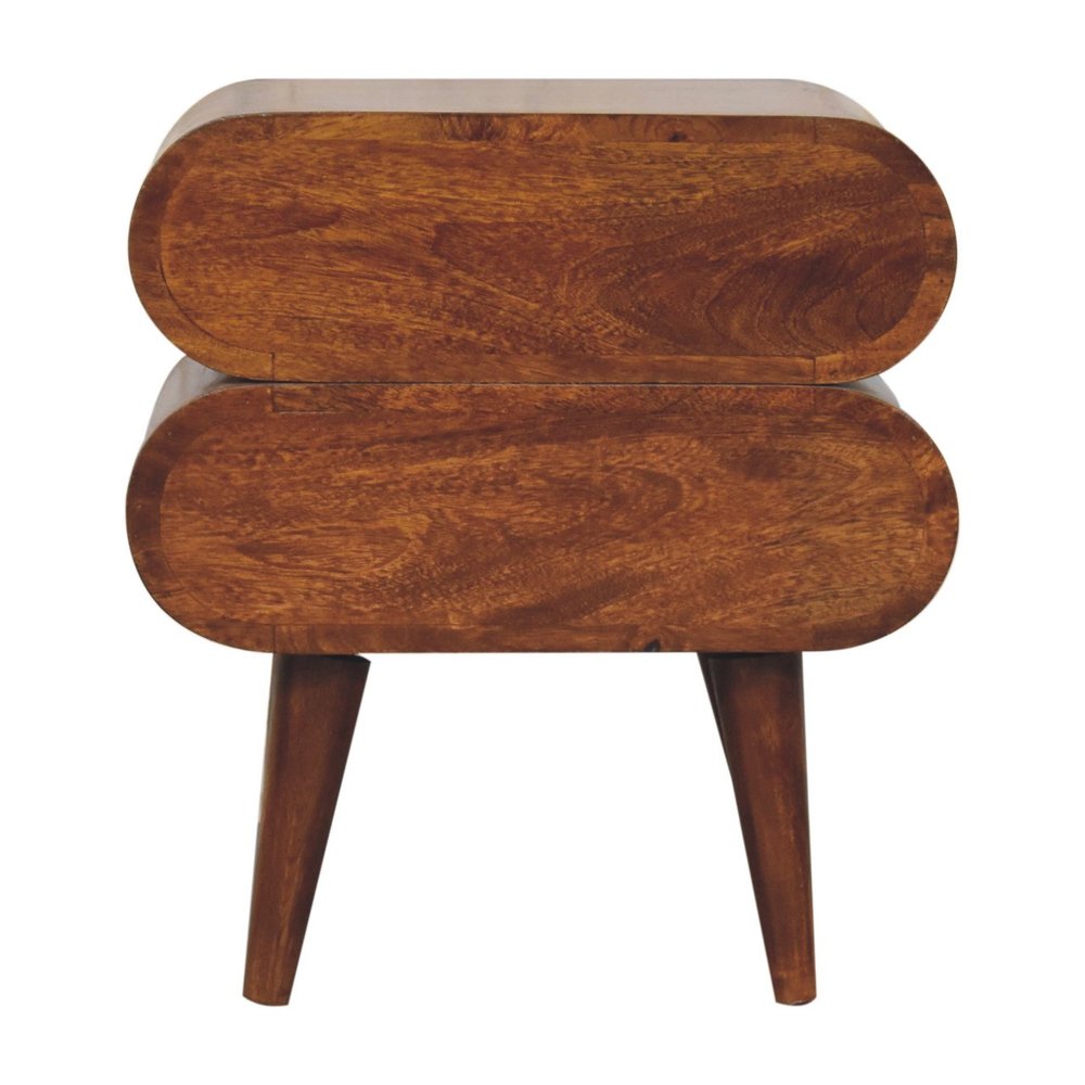 Chestnut Solid Wood Two Drawer Nightstand - 20-inch