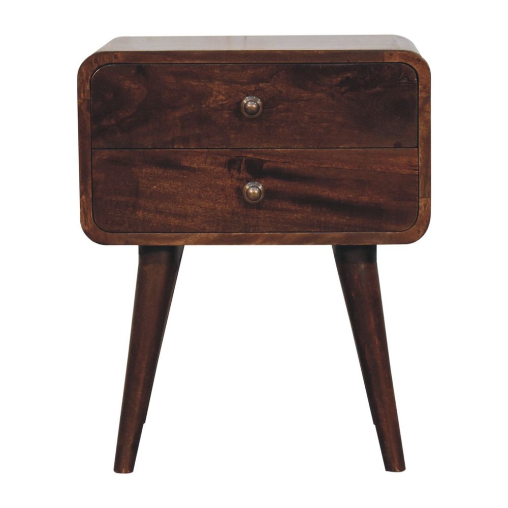 Chestnut Solid Wood Two Drawer Nightstand - 22-inch
