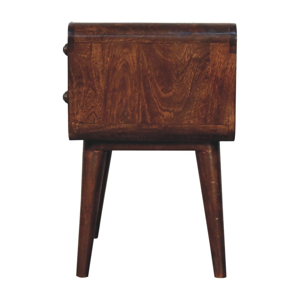 Chestnut Solid Wood Two Drawer Nightstand - 22-inch