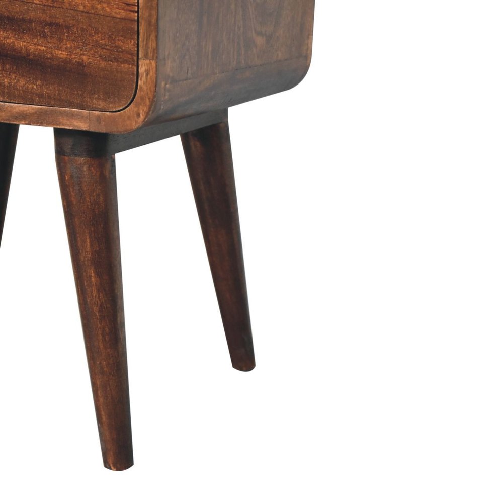 Chestnut Solid Wood Two Drawer Nightstand - 22-inch
