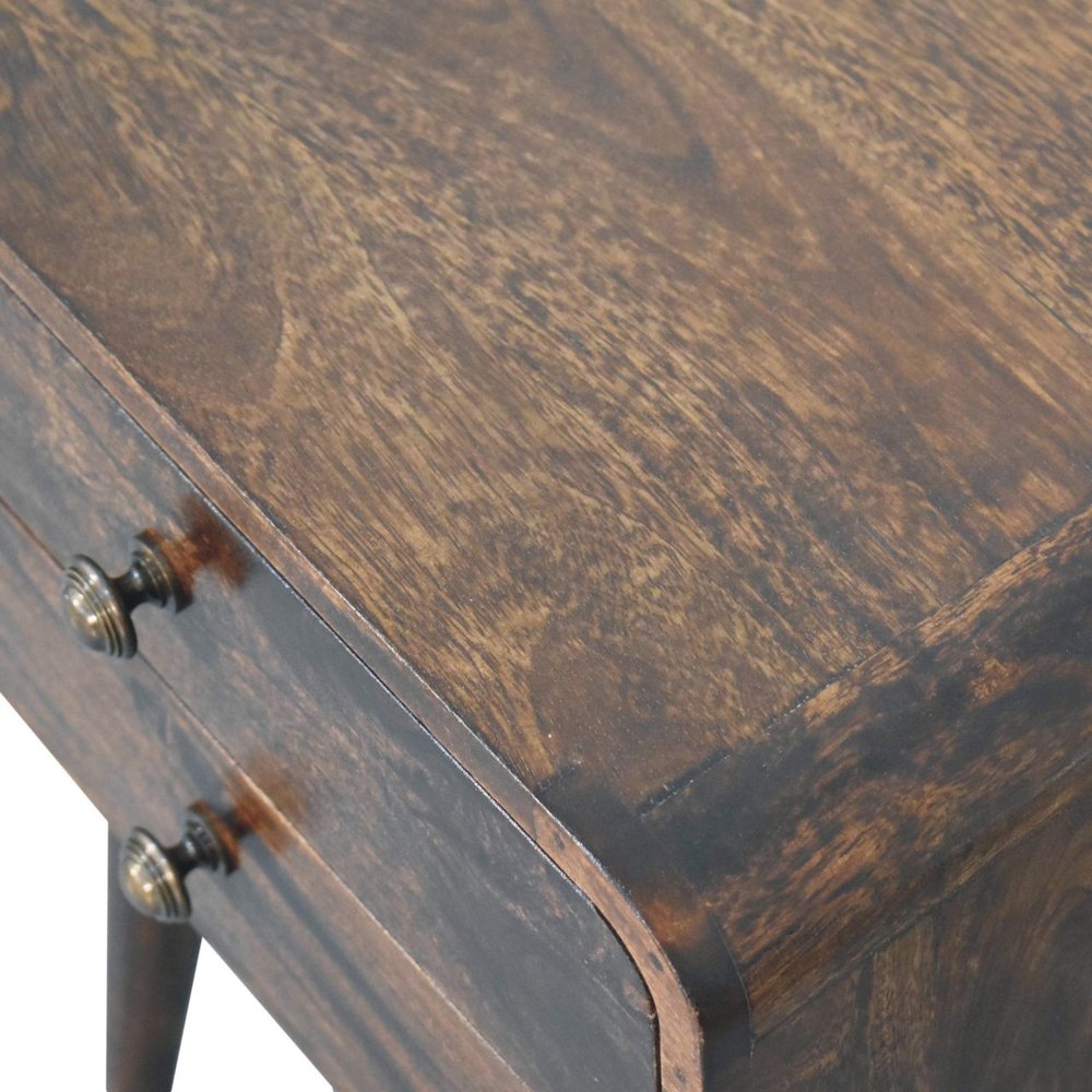 Chestnut Solid Wood Two Drawer Nightstand - 22-inch