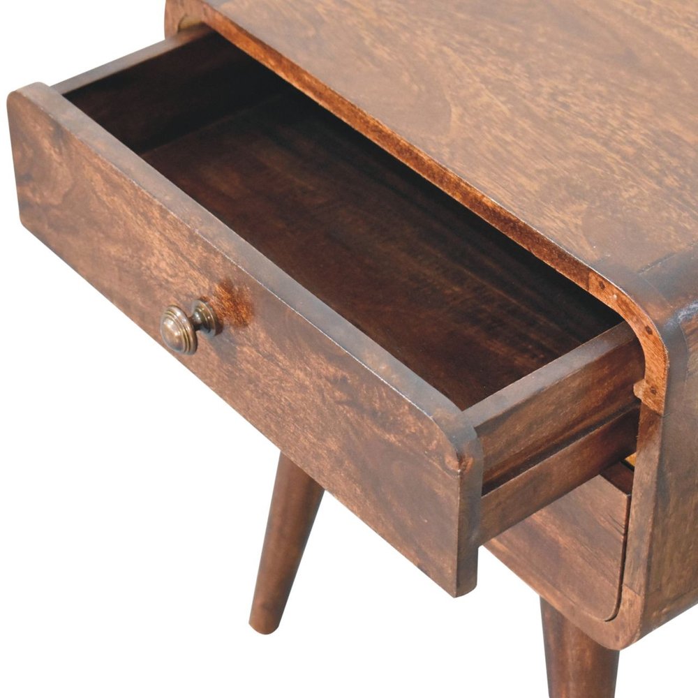 Chestnut Solid Wood Two Drawer Nightstand - 22-inch
