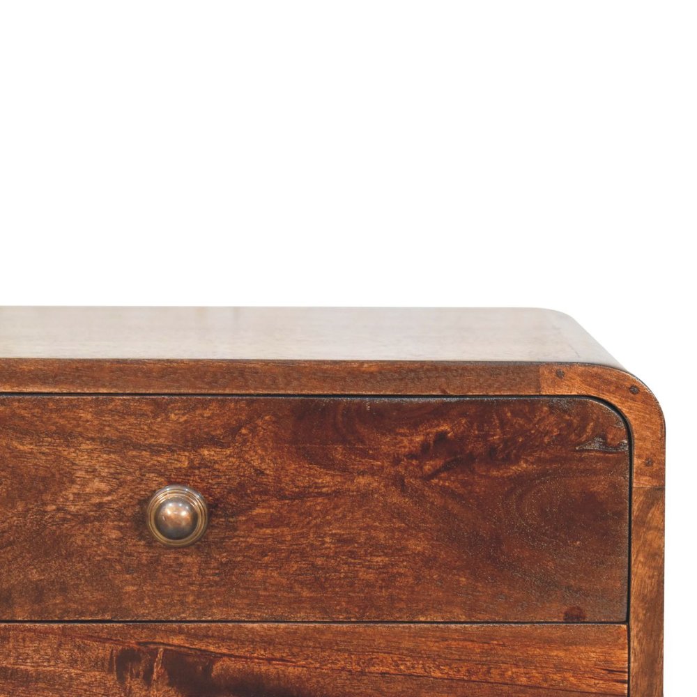 Chestnut Solid Wood Two Drawer Nightstand - 22-inch