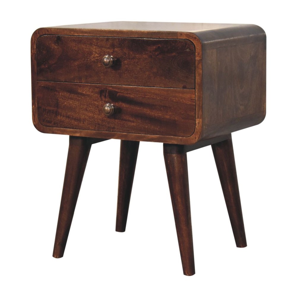 Chestnut Solid Wood Two Drawer Nightstand - 22-inch