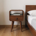 Brown Solid Wood Square One Drawer Nightstand - 22-inch