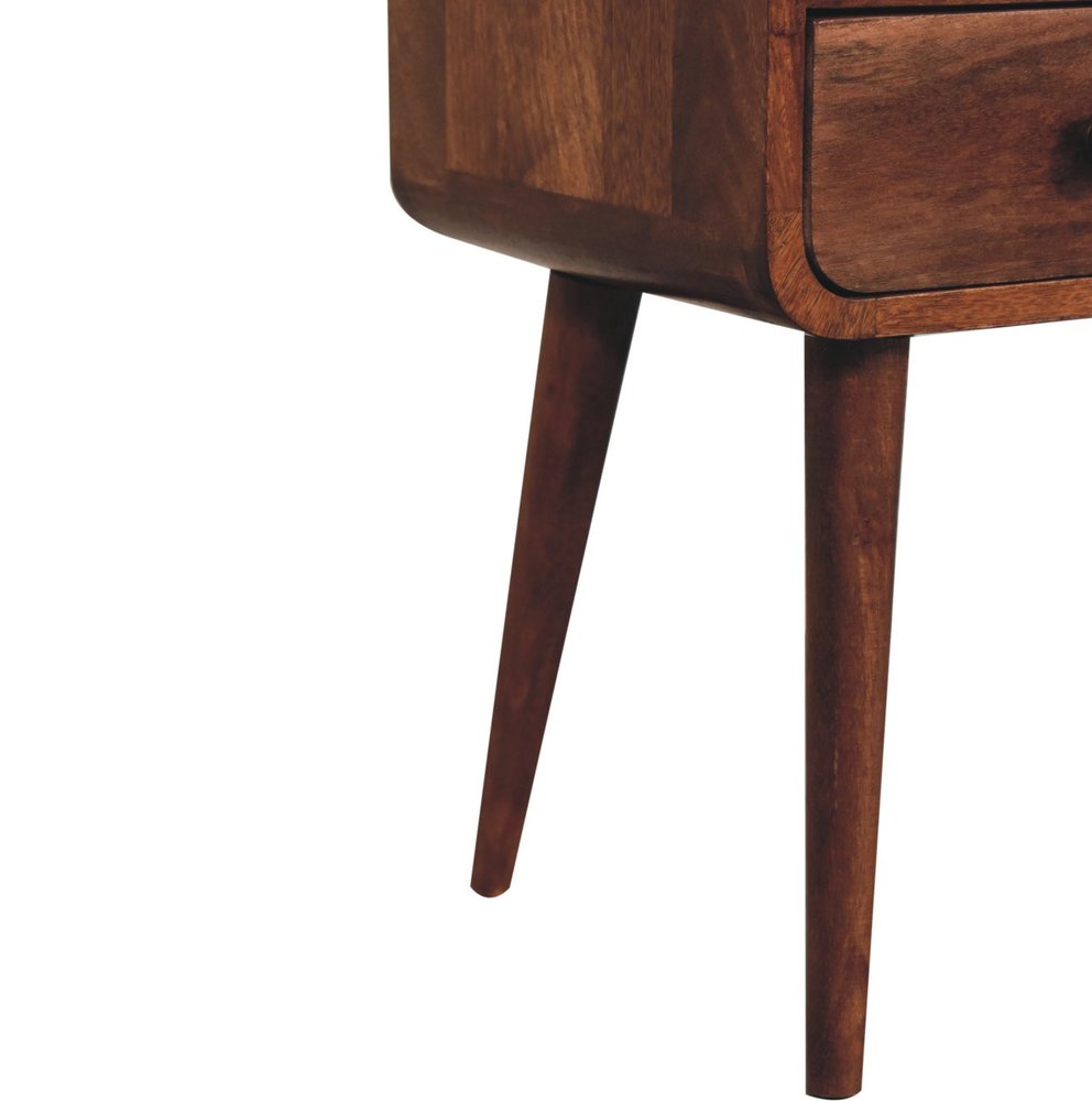 Brown Solid Wood Square One Drawer Nightstand - 22-inch
