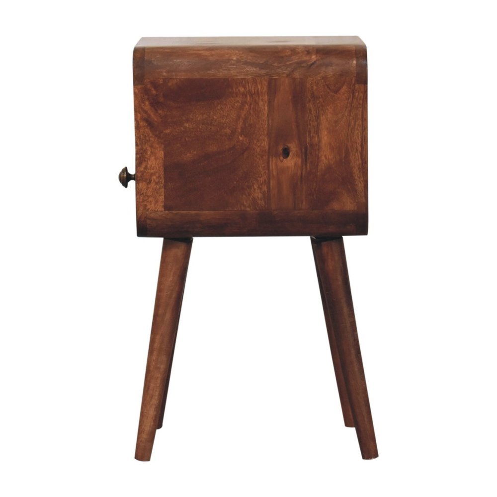 Brown Solid Wood Square One Drawer Nightstand - 22-inch