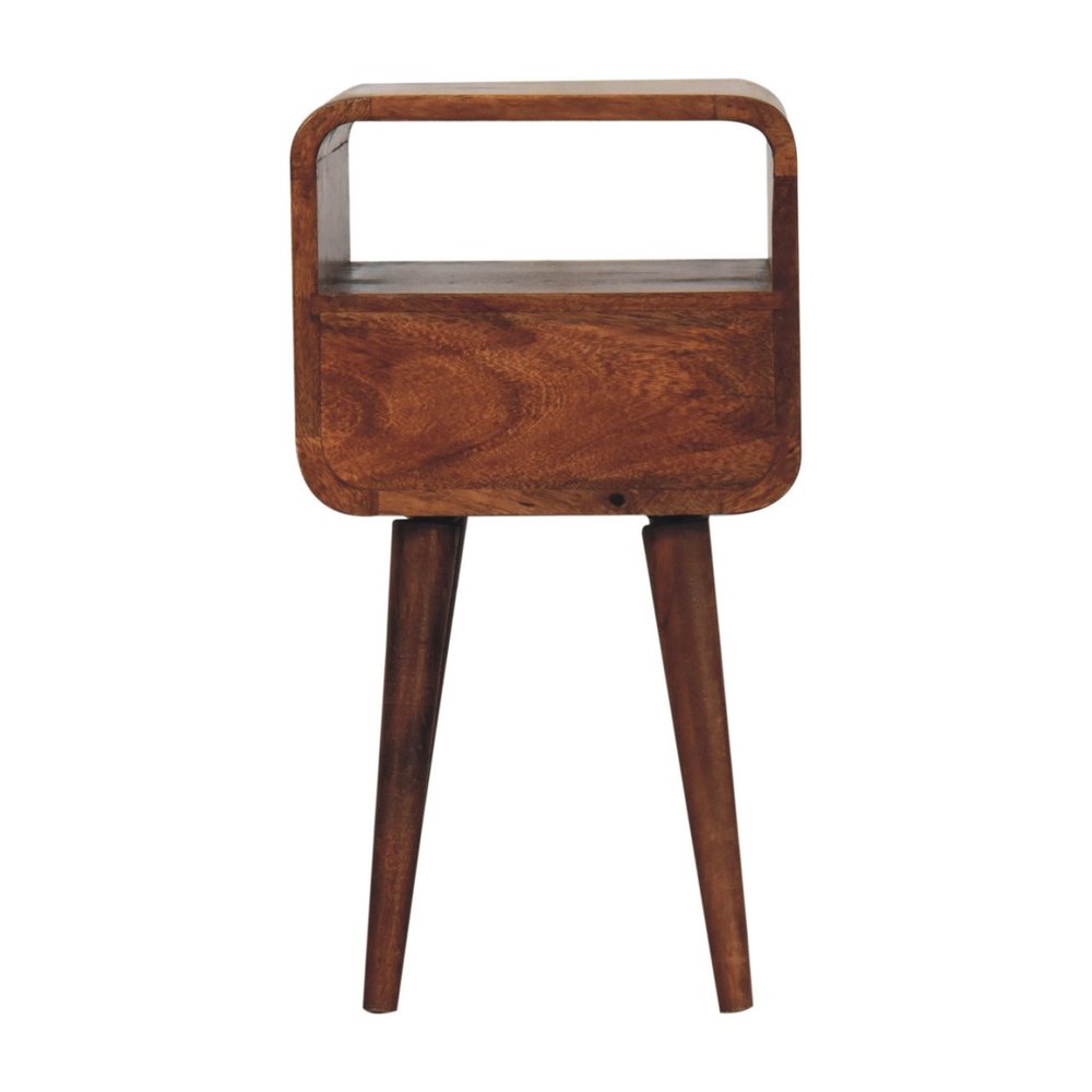 Brown Solid Wood Square One Drawer Nightstand - 22-inch