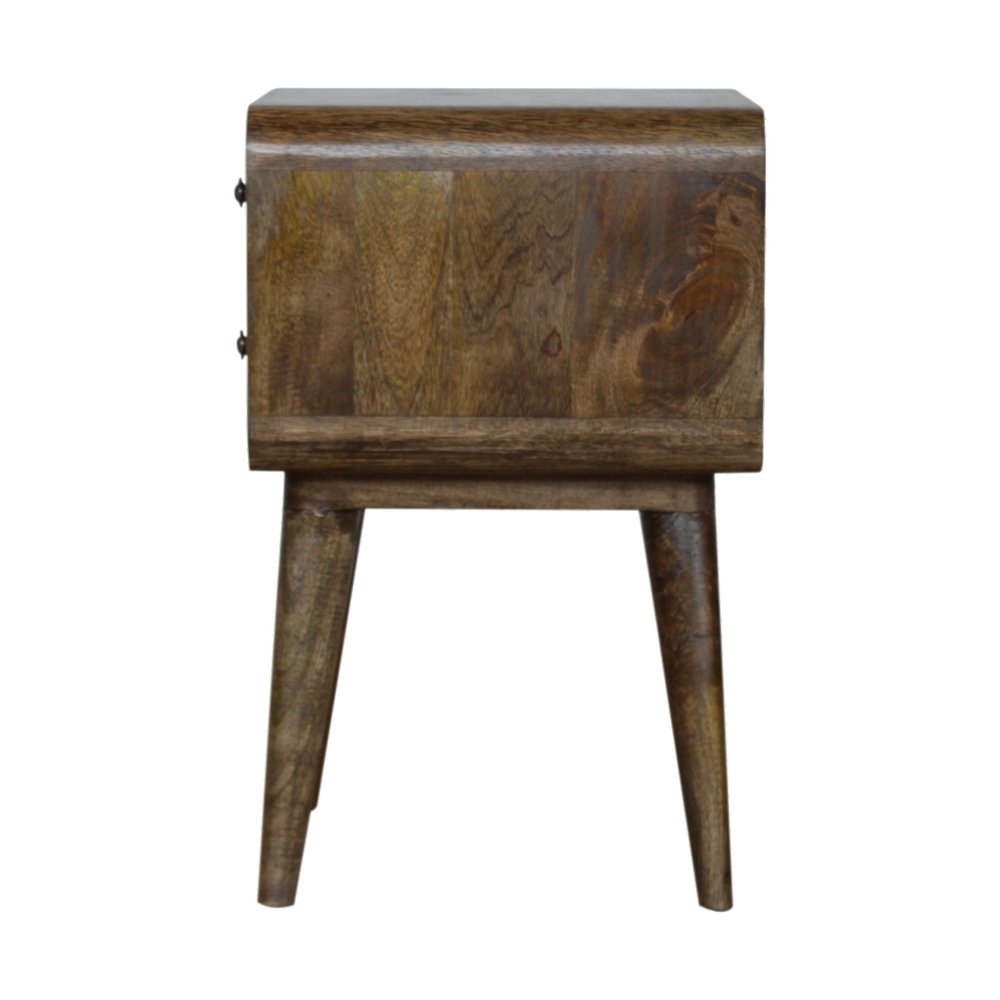 Natural Solid Wood Distressed Two Drawer Nightstand - 22-inch
