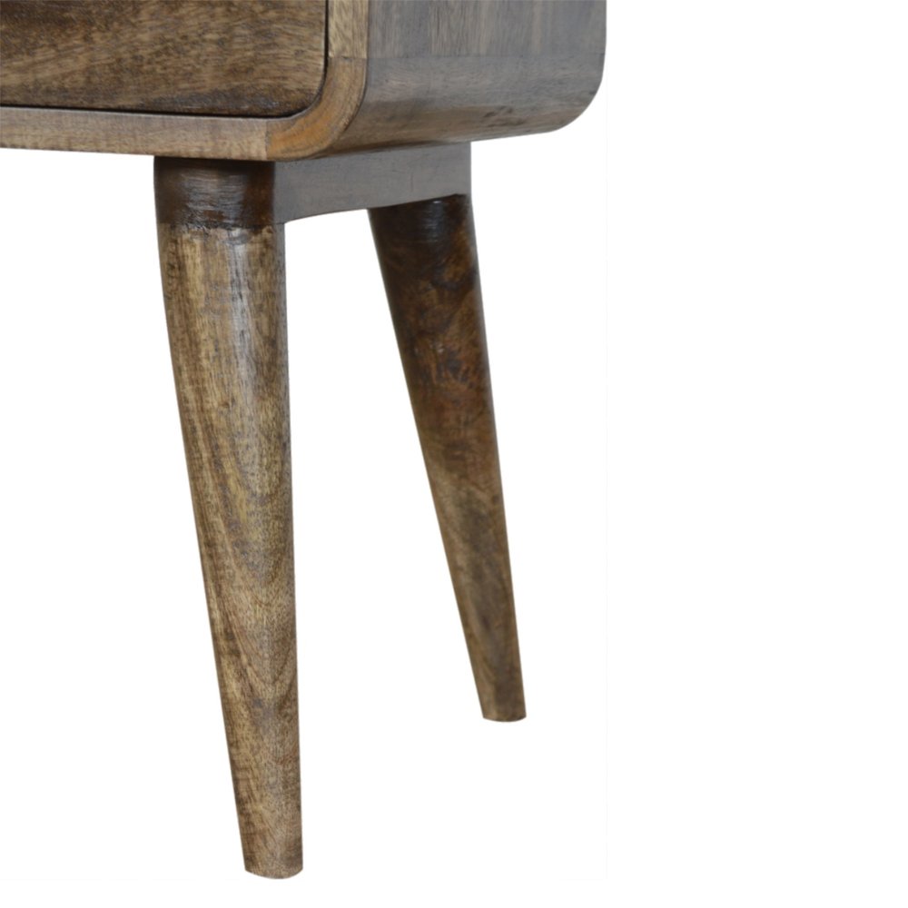 Natural Solid Wood Distressed Two Drawer Nightstand - 22-inch