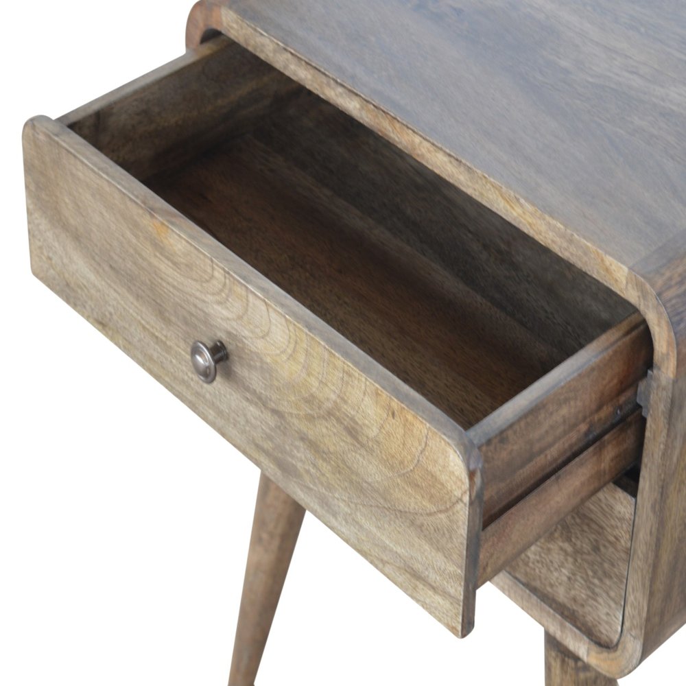 Natural Solid Wood Distressed Two Drawer Nightstand - 22-inch