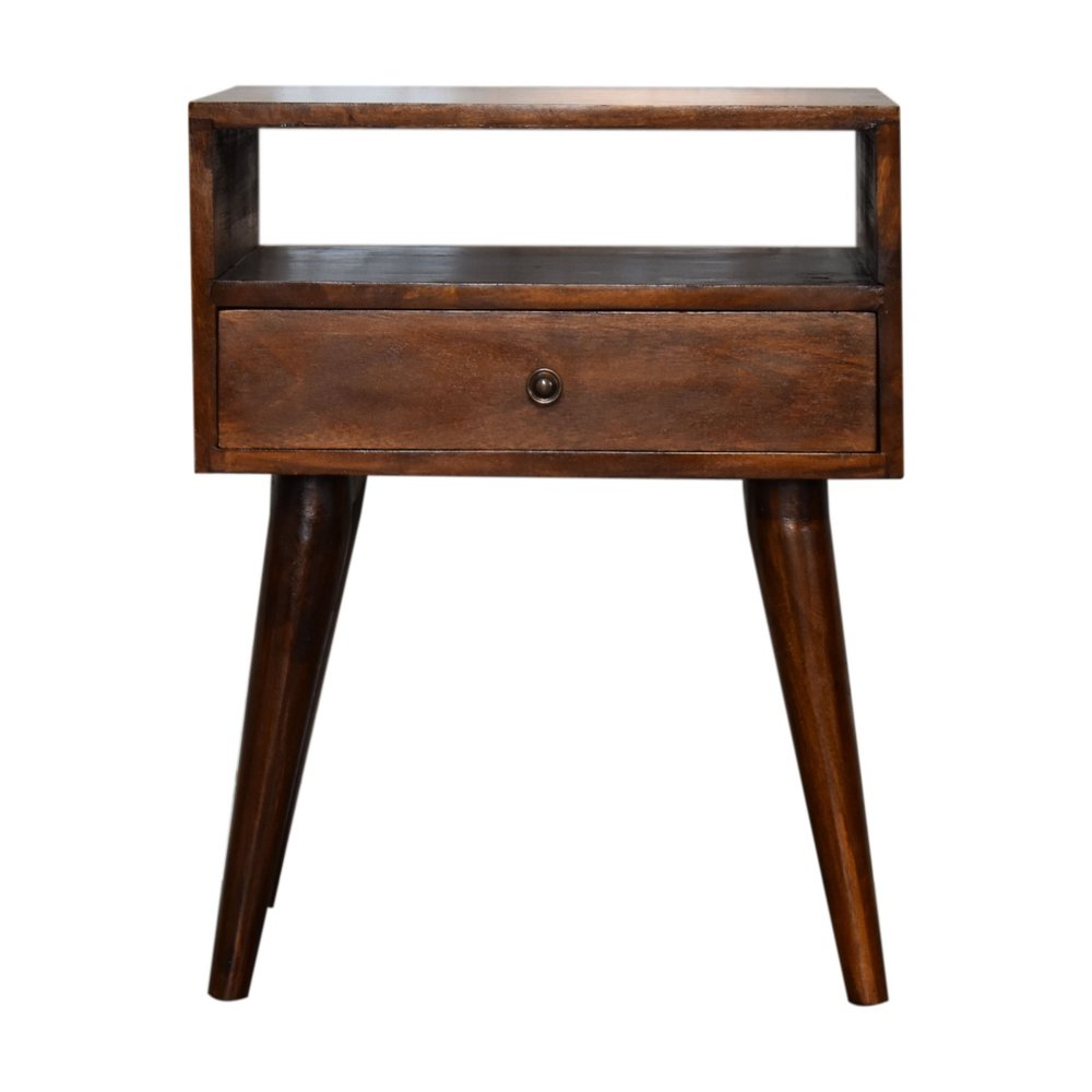 Chestnut Solid Wood One Drawer Nightstand - 22-inch