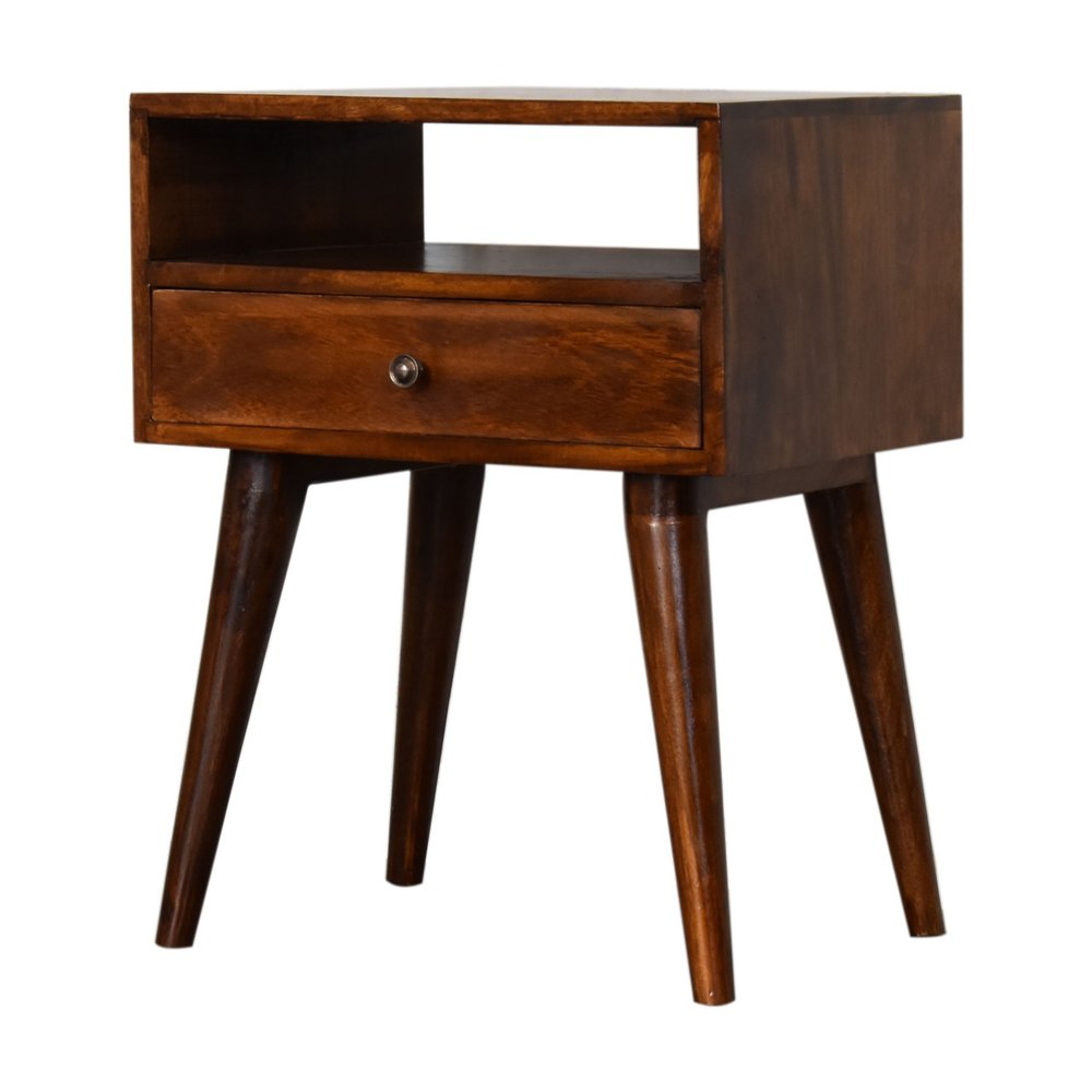 Chestnut Solid Wood One Drawer Nightstand - 22-inch