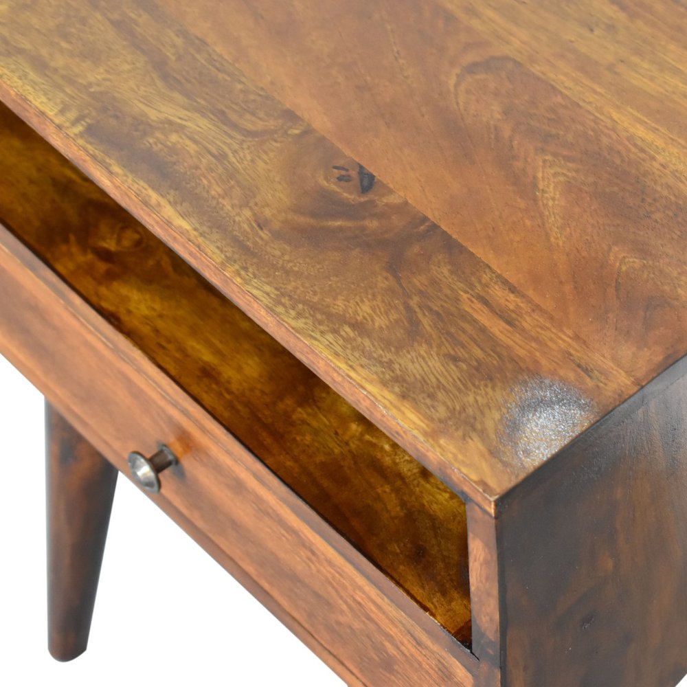 Chestnut Solid Wood One Drawer Nightstand - 22-inch