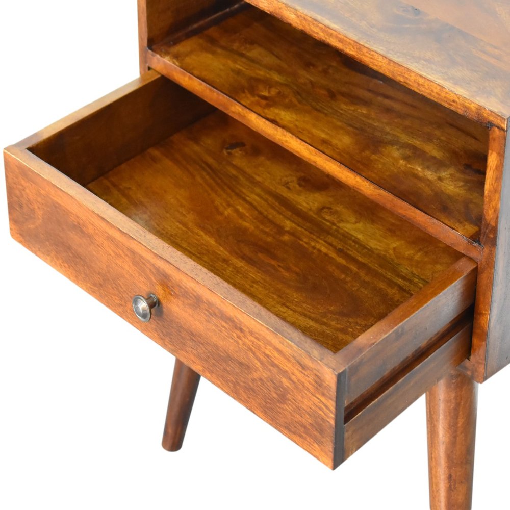 Chestnut Solid Wood One Drawer Nightstand - 22-inch