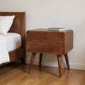 Chestnut Solid Wood Two Drawer Nightstand - 24-inch