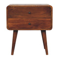 Chestnut Solid Wood Two Drawer Nightstand - 24-inch
