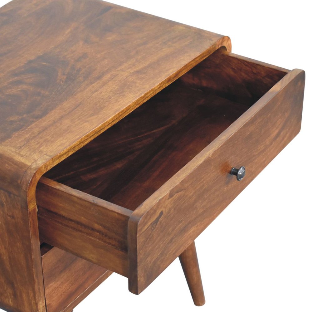 Chestnut Solid Wood Two Drawer Nightstand - 24-inch