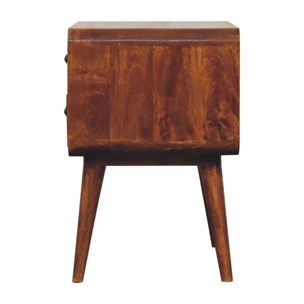 Chestnut Solid Wood Two Drawer Nightstand - 24-inch
